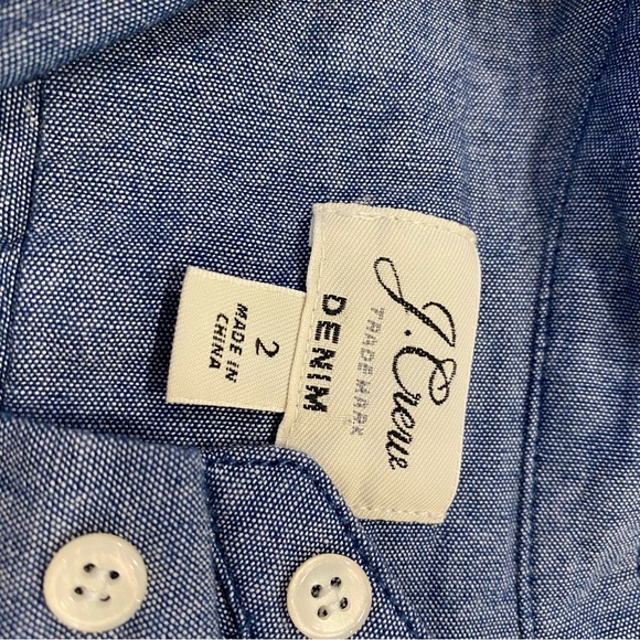 J.Crew Denim Long Sleeve button down body suit - Picture 2 of 7